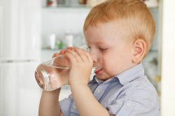 child drinking water